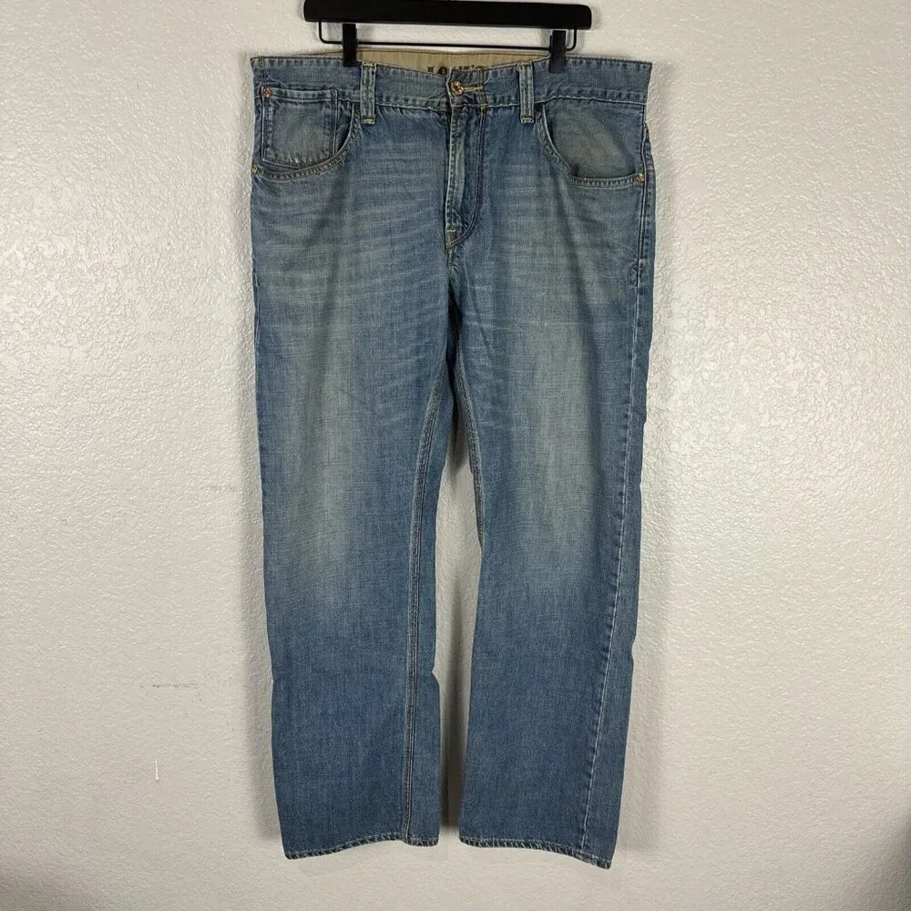 Vintage Levis Slim Straight Jeans Men 38x32 Y2k Flip Pocket Western Paint cowboy